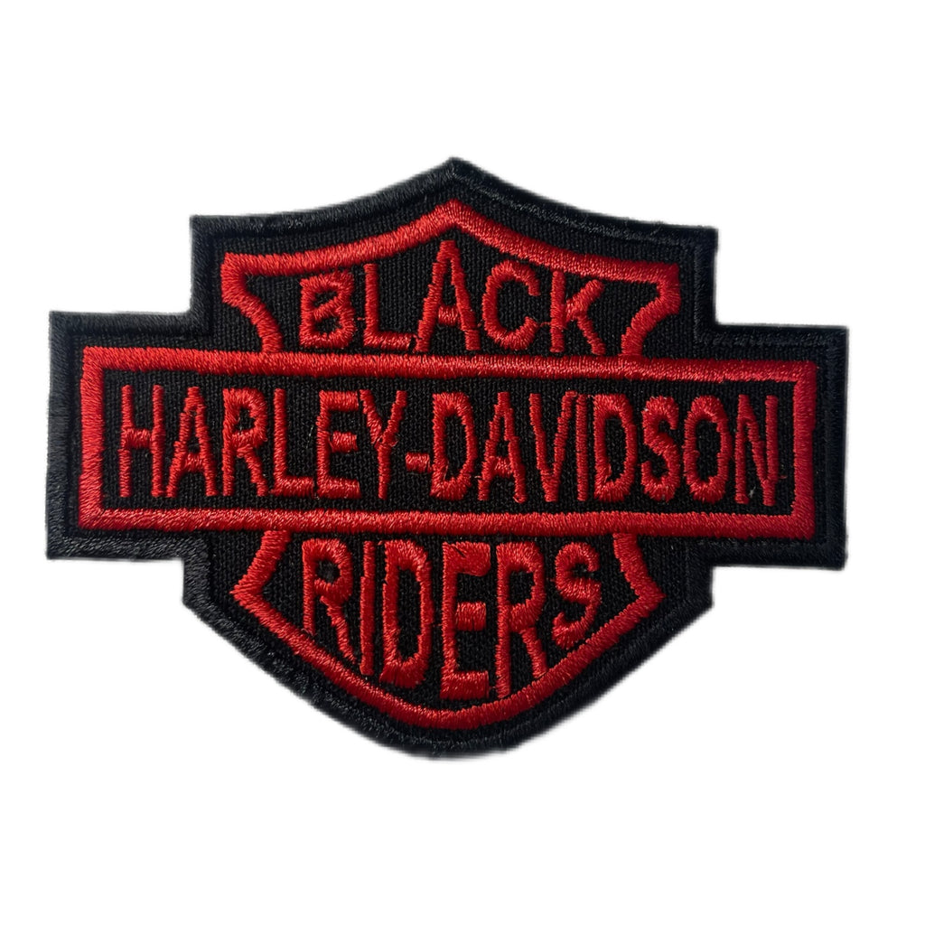 Black Harley Davidson Riders Logo Iron-On Patch